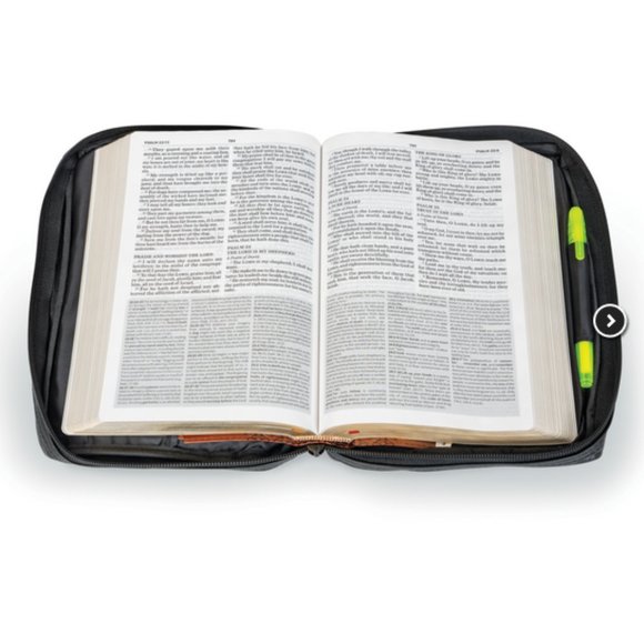 Black Genuine Leather Bible Cover - Picture 4 of 5
